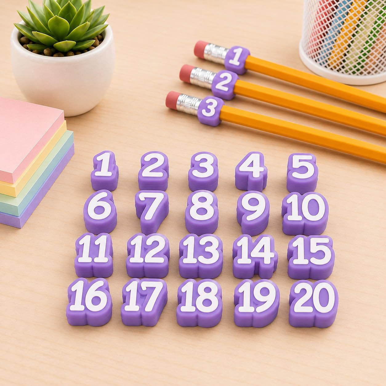 đLast Day 50% OFF - Numbered Pencil Toppers