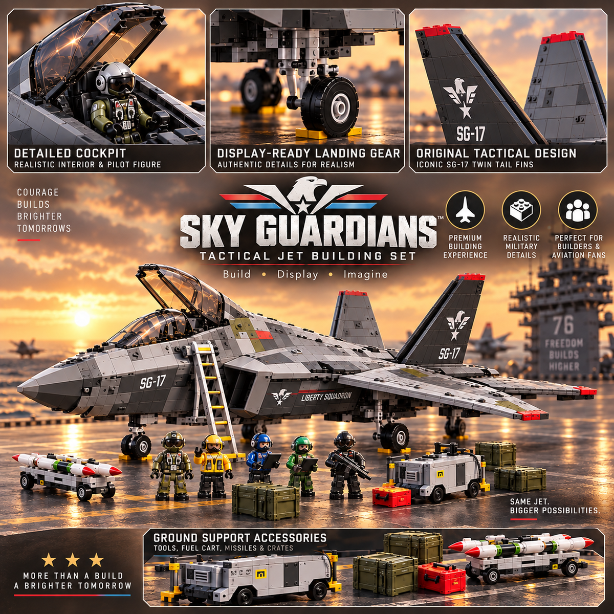 🔥 Last Day 50% OFF ✈️ Sky Guardians™ SG-17 Tactical Jet Building Set