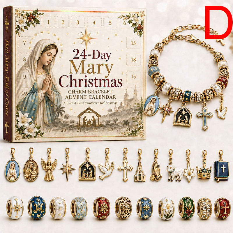 🔥LAST DAY 50% OFF - 24-Day Christian Christmas Charm Bracelet Advent Calendar