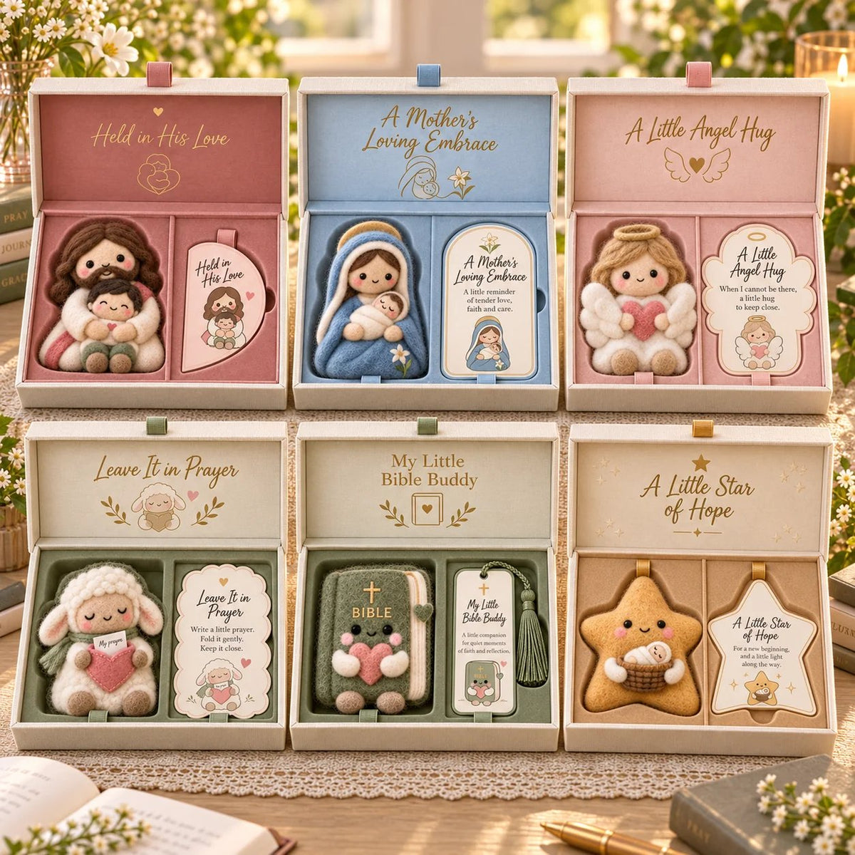 Faith & Meaning | 6 Heartfelt Felt Keepsake Designs with Message Cards ✝️