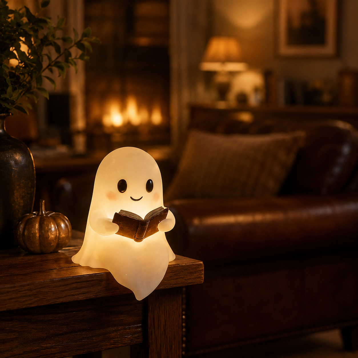 Ghost reading statue ornaments