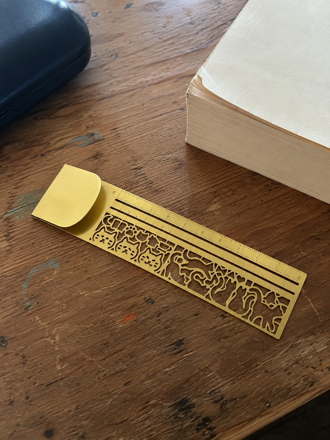 🐱📏Règle Marque-page en Métal Mignon Chat Creux 2-en-1