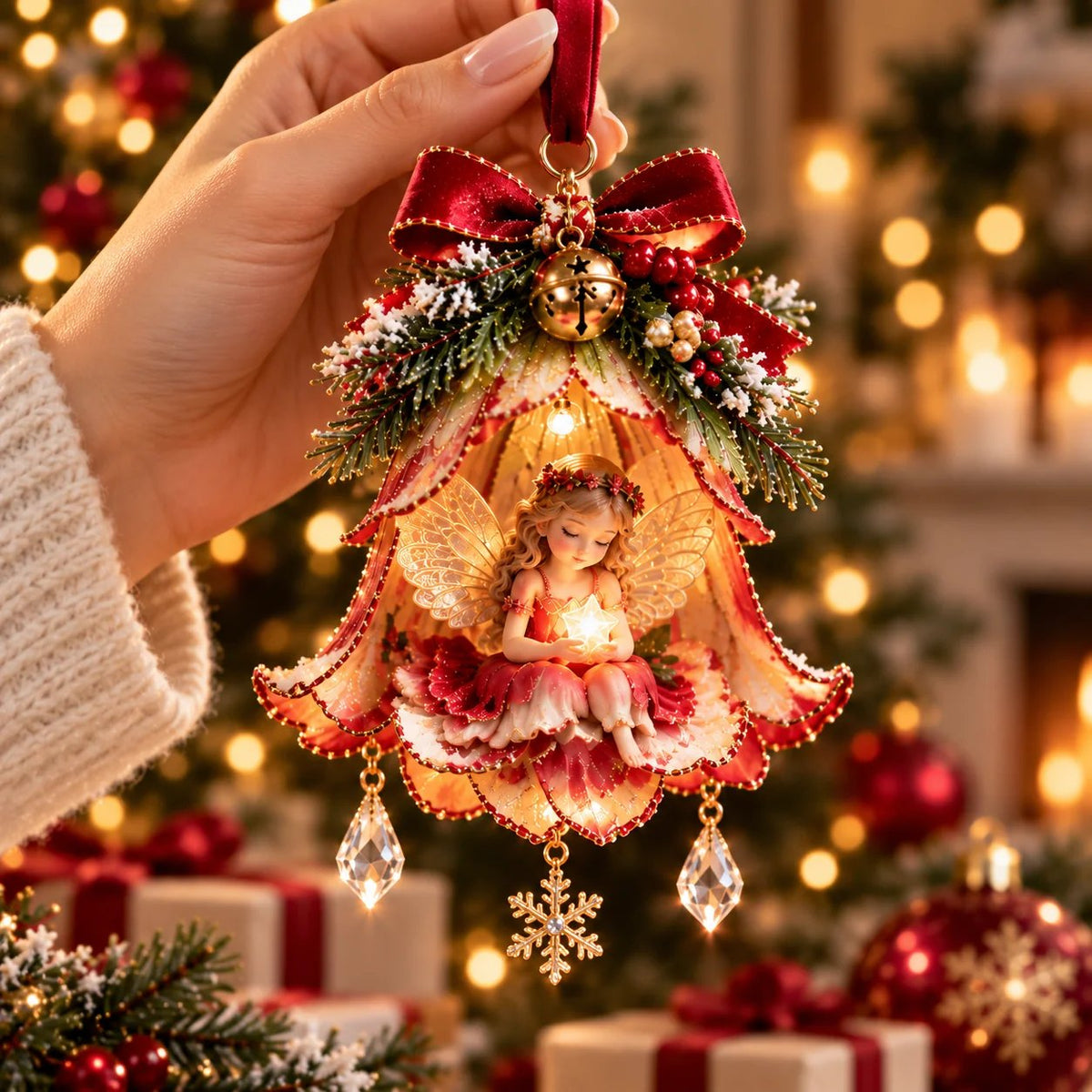 🧚♀️✨ Enchanted Fairy Bell Christmas Ornament
