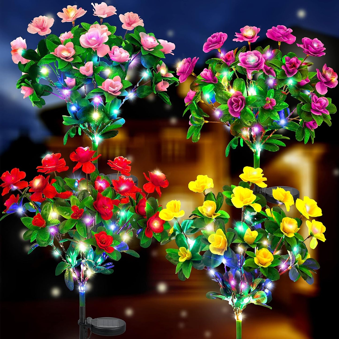 đĽ2026 Summer Hot Sale 49% OFF-LED Solar Flower Lights Rhododendron Outdoor Simulated Flower Lamp