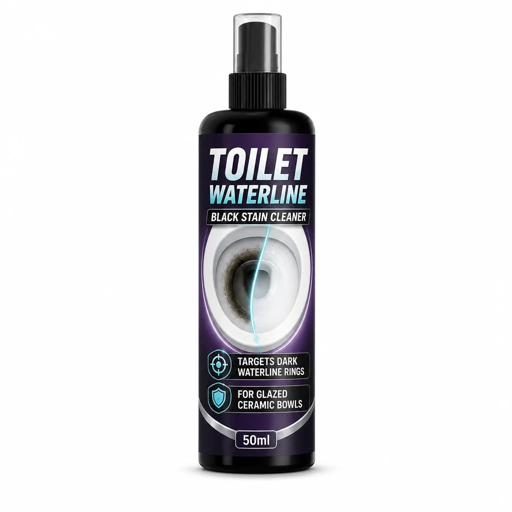 Toilet flush cleaner removes black stains and scale from the waterline and stubborn dirt.