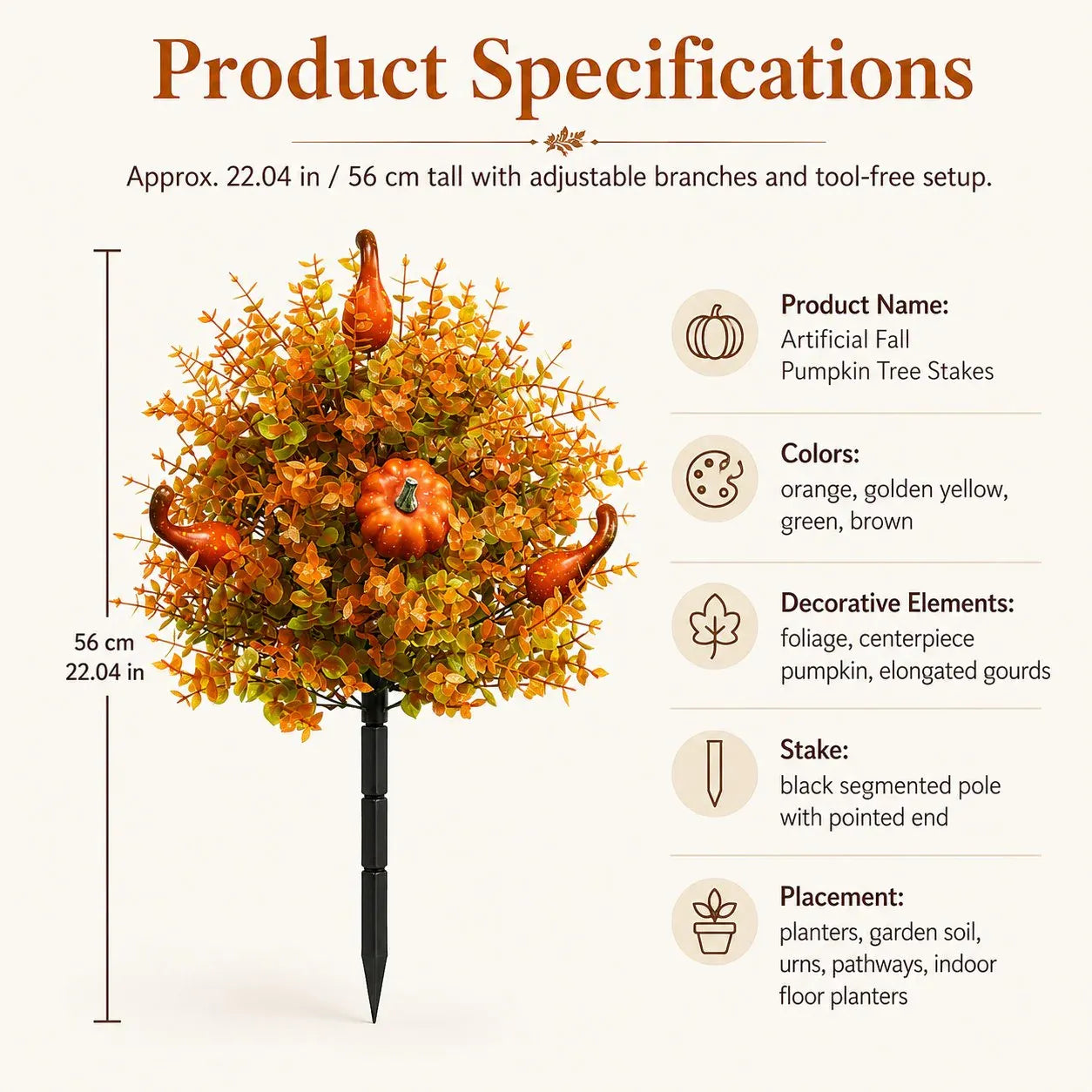 đĽ LAST DAY 49% OFFđĽ Artificial Fall Pumpkin Tree Stakes