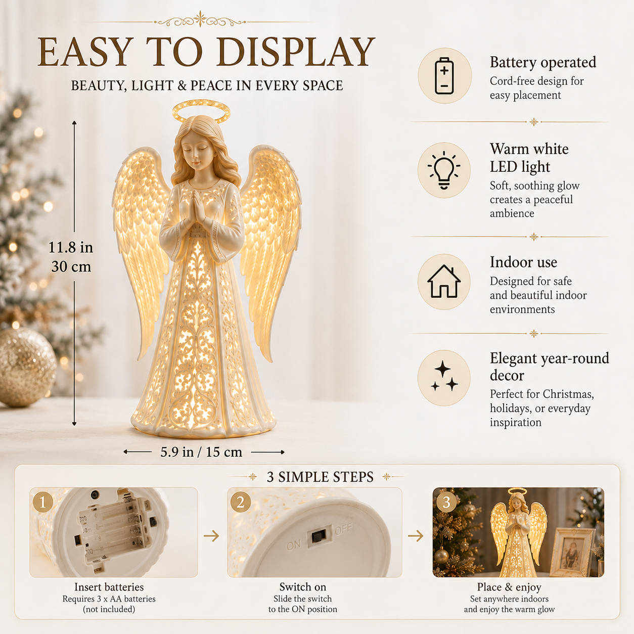 ✨ Angel Christmas Guardian Light – A Symbol of Hope, Love & Protection