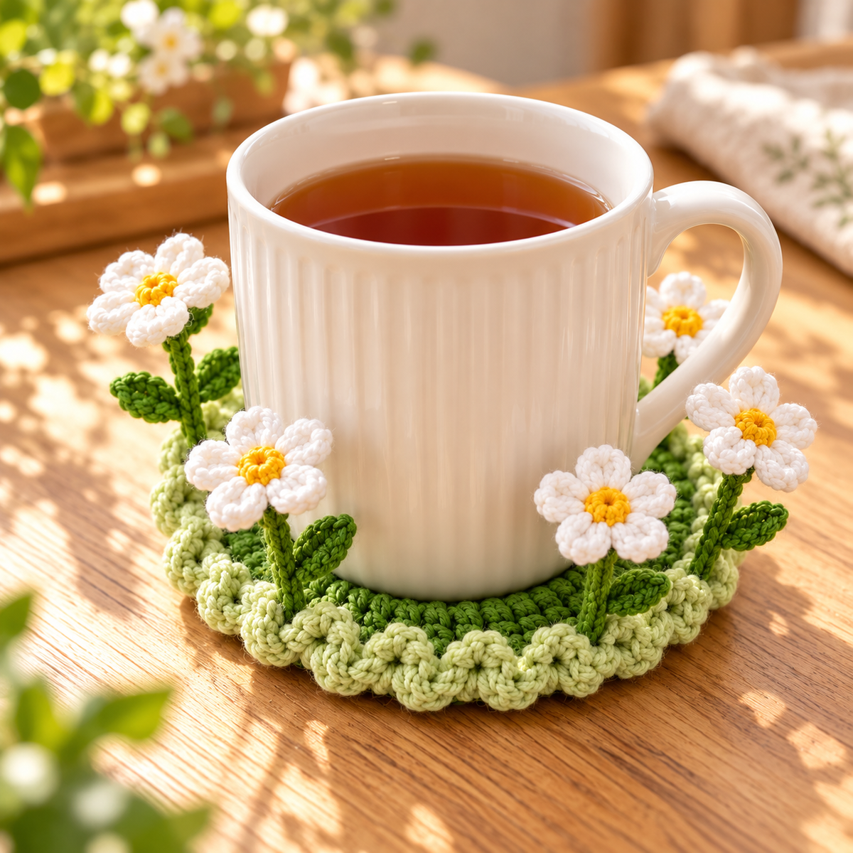 Handmade Crochet Floral Coaster | Everlasting Table Art 🌸