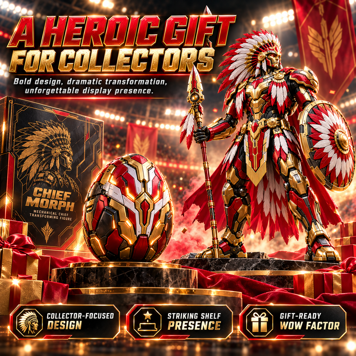 🪶🔥 ChiefMorph – Egg to Chief Transforming Mechanical Figure