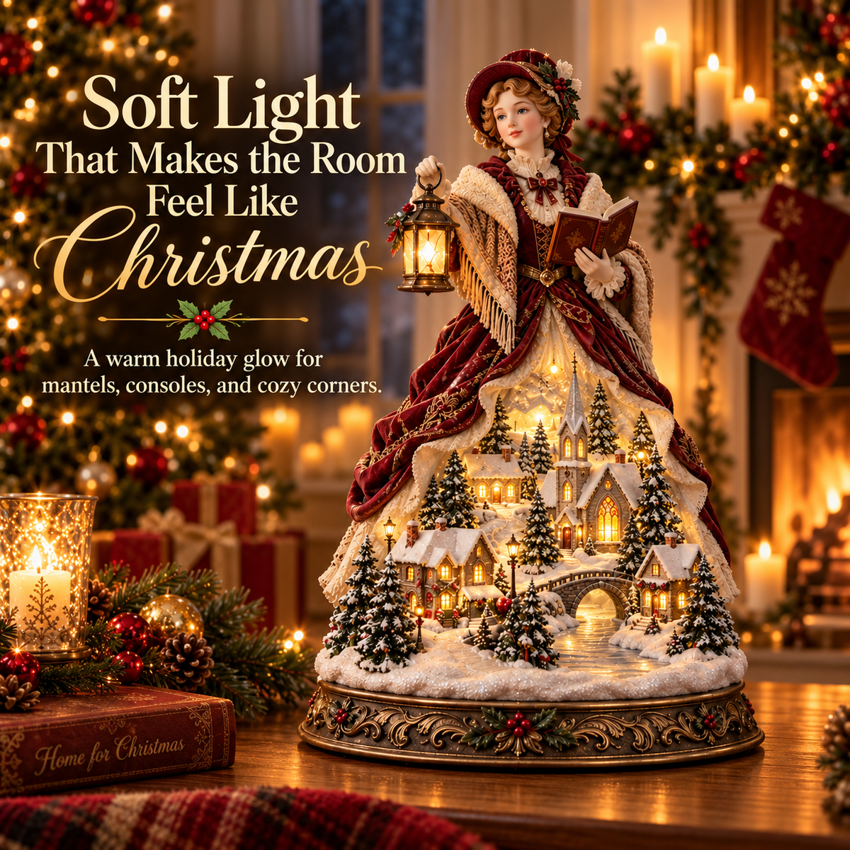 Last Day 49% OFF 🎄 Victorian Caroler Christmas Glow™ – Lighted Village Lady Tabletop Decor