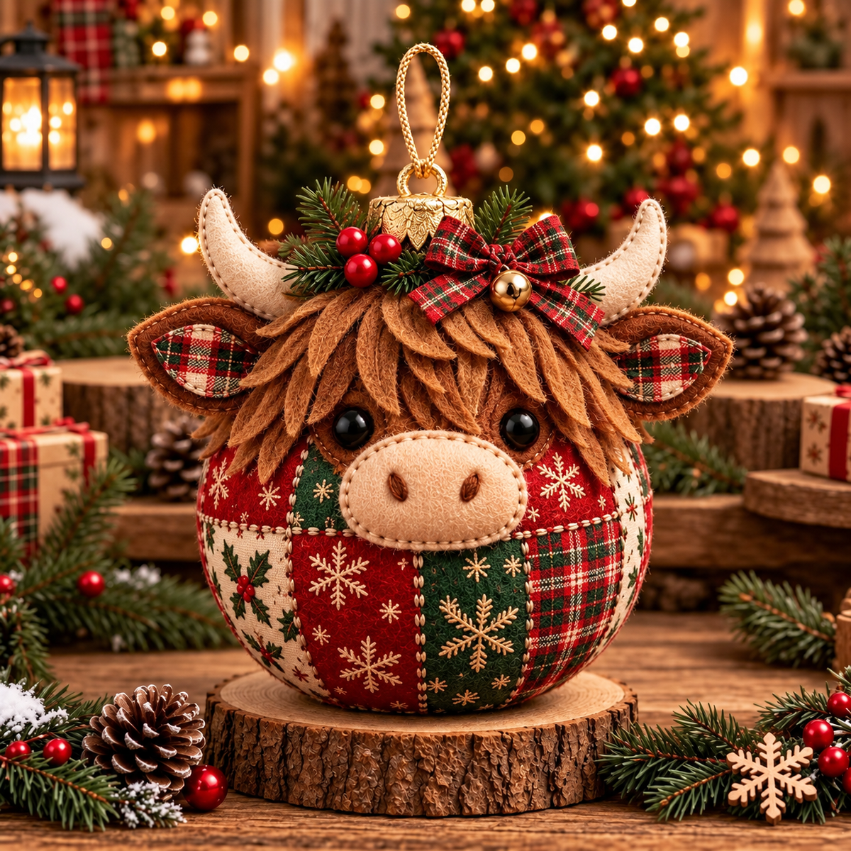 🎄 Cozy Patchwork Christmas Ornament Collection– Handmade Holiday Characters