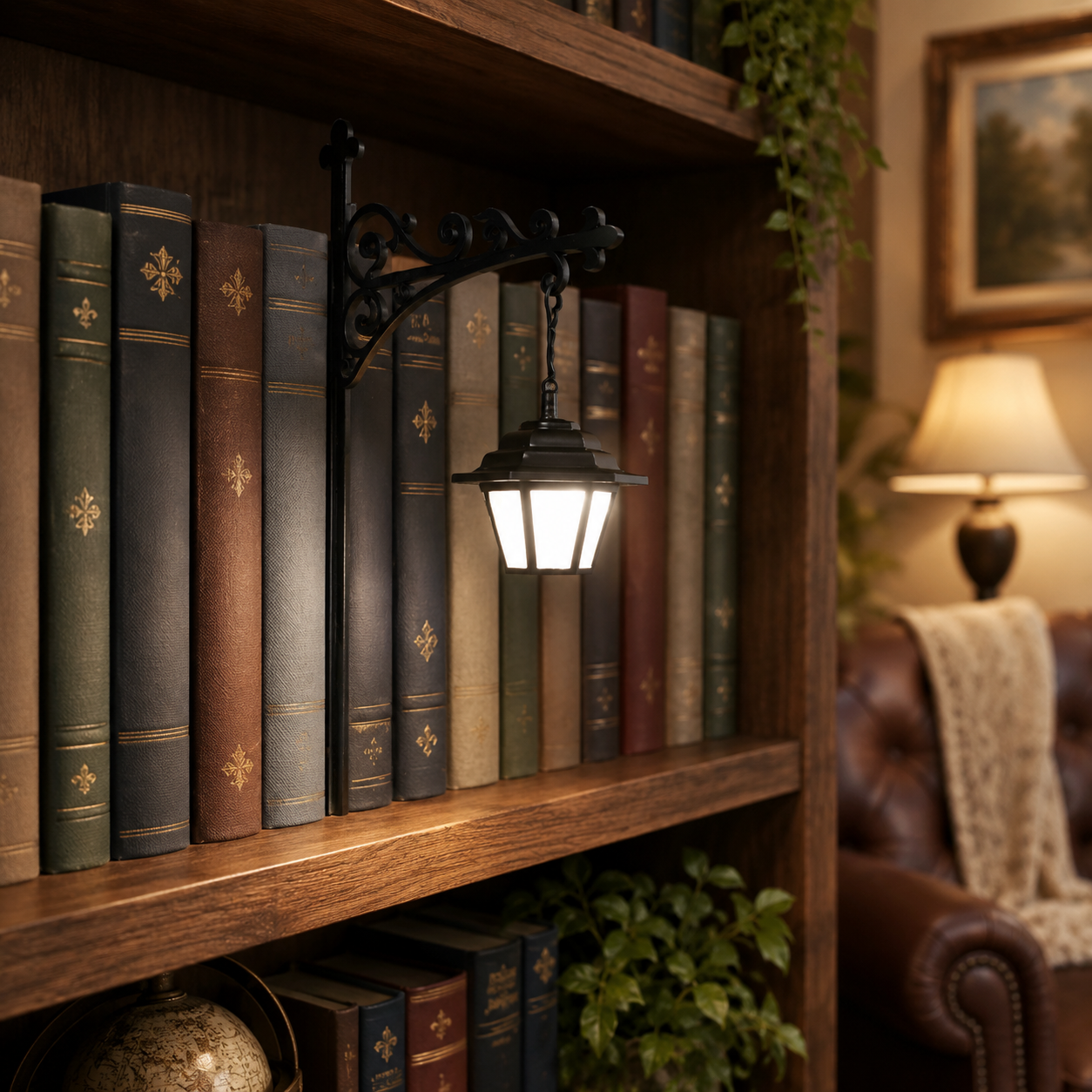 Lanterne de bibliothèque - Éclairage décoratif pour étagère