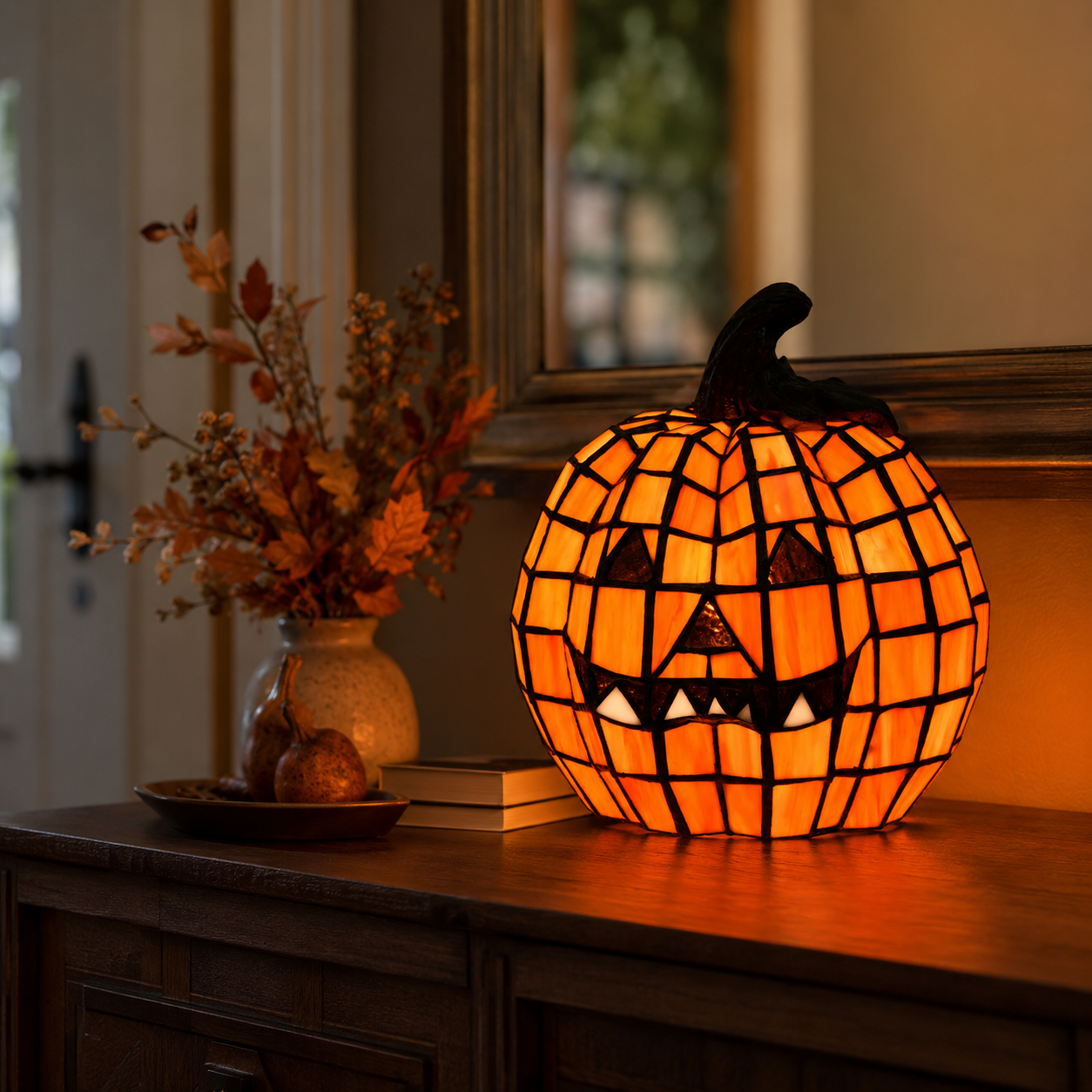 A Warm Vintage Pumpkin Glow For Your Halloween Home