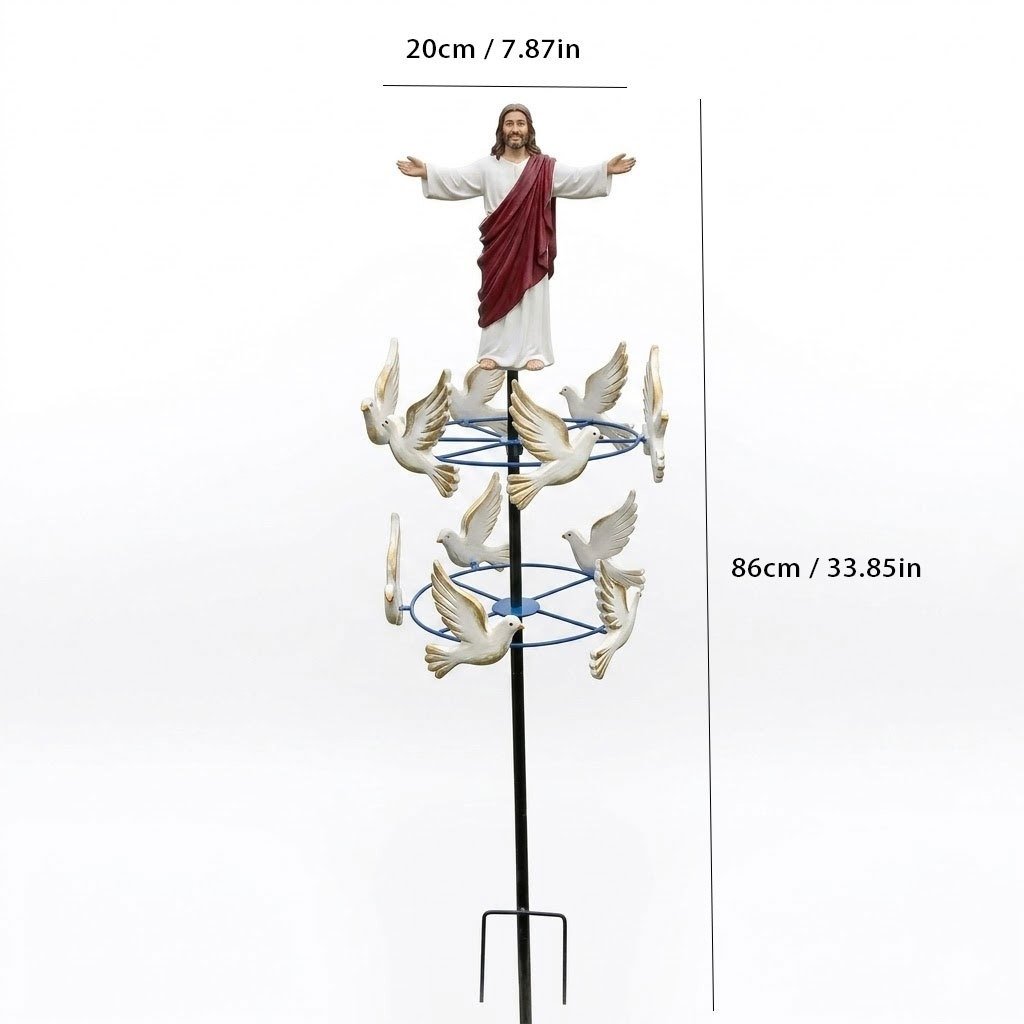 The Divine Jesus & Holy Dove Garden Wind Spinner