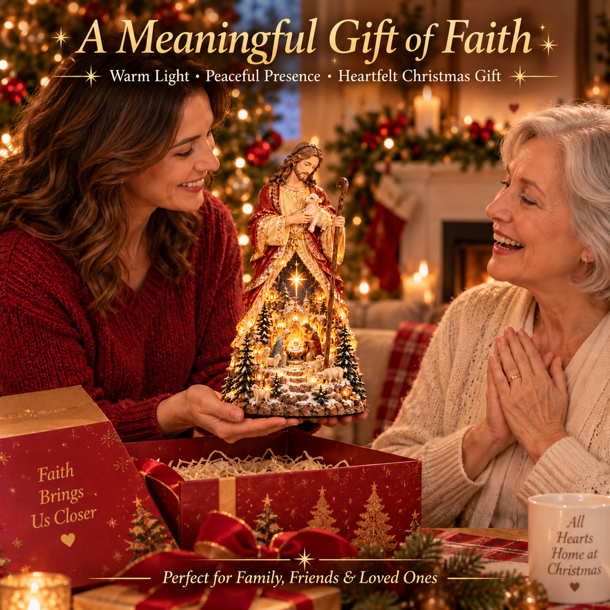 🙏✨ Last Day 49% OFF✨ Mary & Jesus Light of Faith Collection™ – Lighted Nativity Christmas Decor