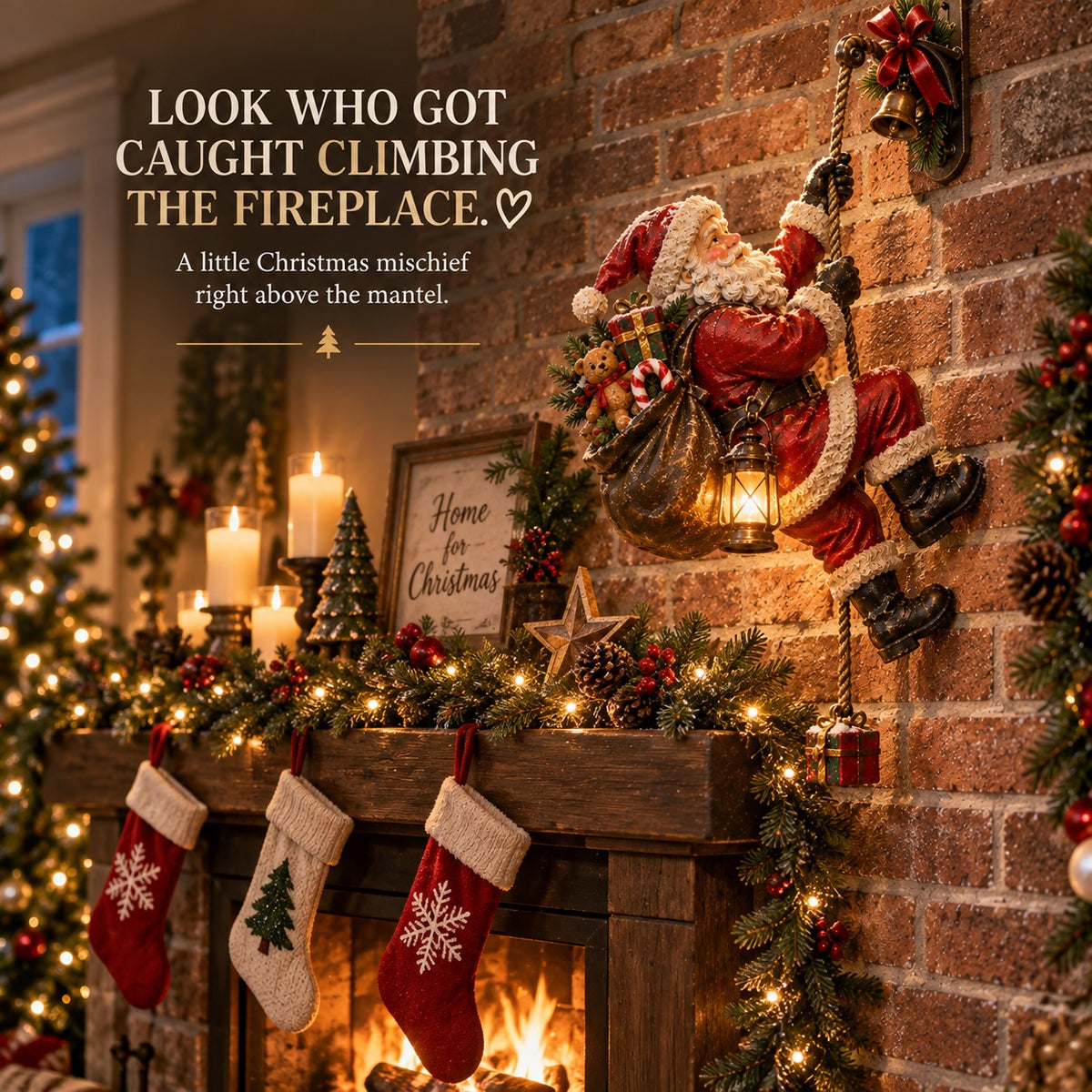 Santa's Secret Climb-Lighted Christmas Wall Decoration🎁✨