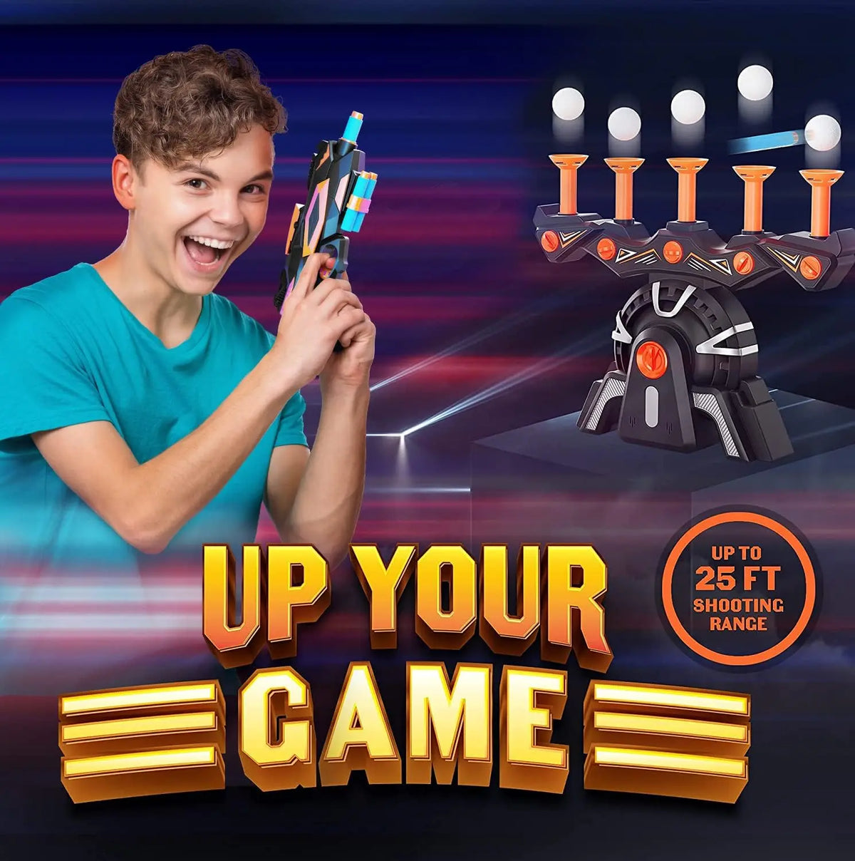 🎯 Family Fun | Hovering Ball Target Shooting Game with Foam Blaster