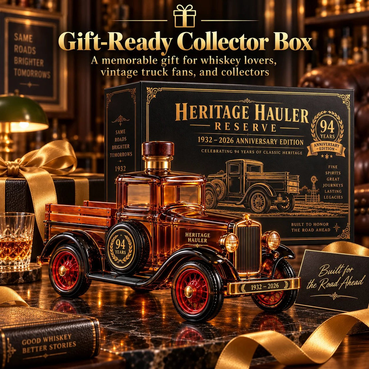 🚚 Heritage Hauler Reserve – 94th Anniversary Vintage Truck Whiskey Decanter (1932–2026) | Collector's Edition Gift