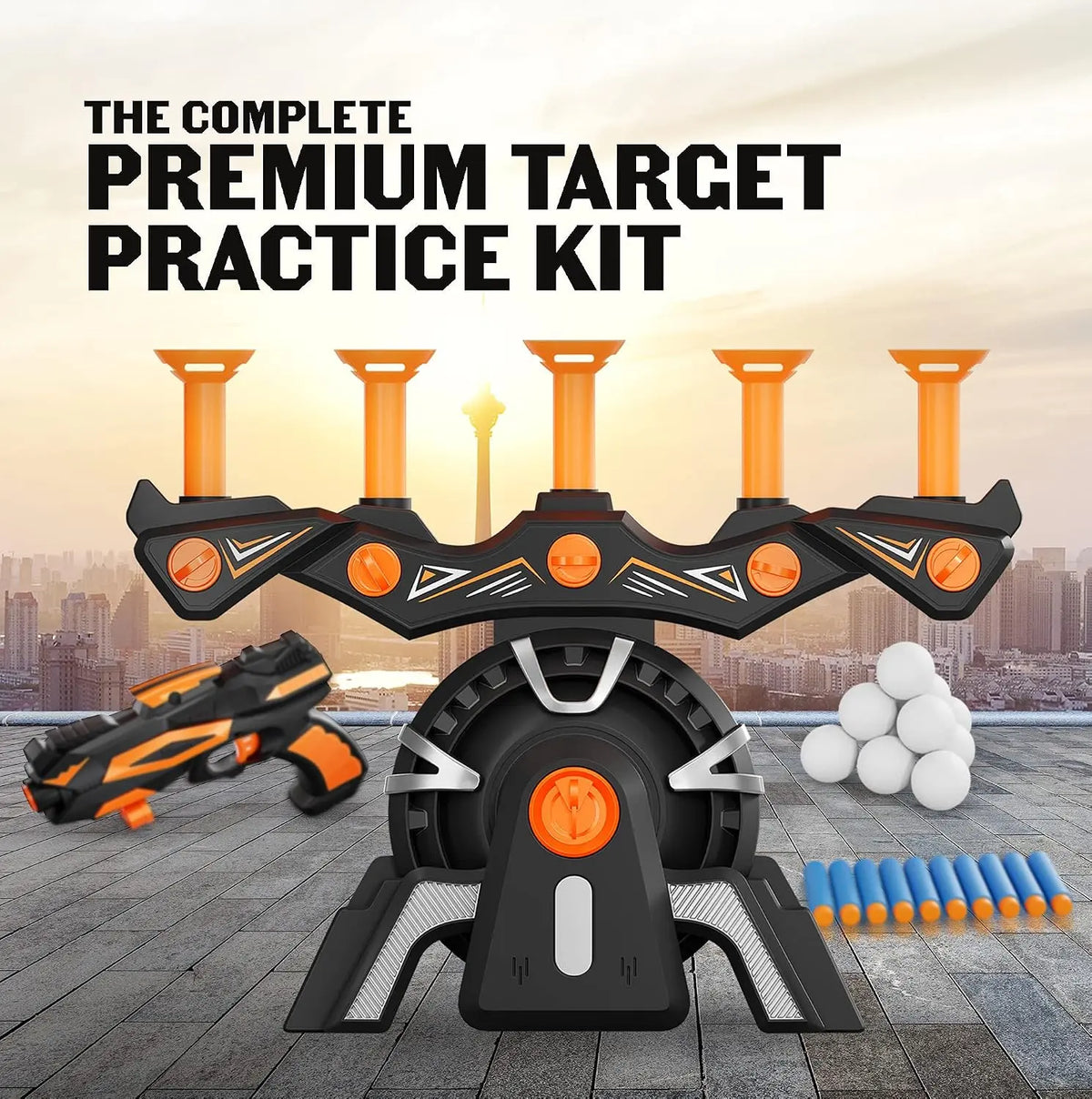 🎯 Family Fun | Hovering Ball Target Shooting Game with Foam Blaster
