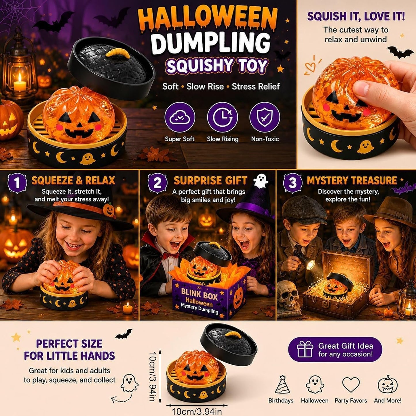🔥LAST DAY 30% OFF - 🎃Cute Halloween Scary Ghost Maruko Squeeze Toy Set