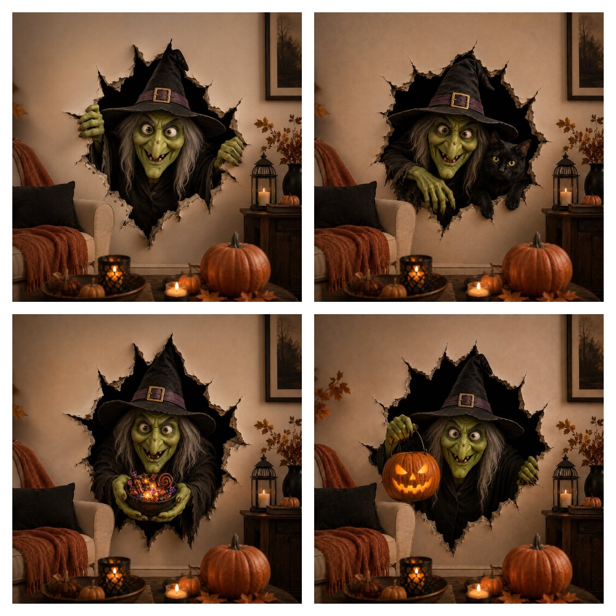 🔥 Last Day 50% OFF - 🎃Halloween Break-In 3D Wall Decals