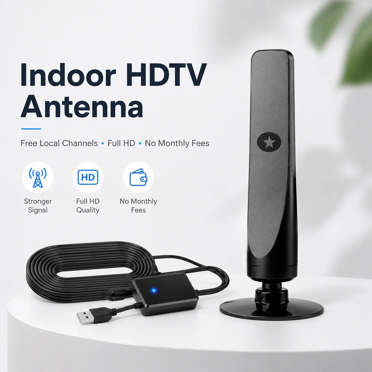 HD TV Antenna-No Subscription, Easy Setup