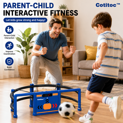 COTITOC™ Soccer Round-About Interactive Soccer Training Game with Auto Scoring, LED Lights & Projector – Indoor & Outdoor Soccer Toy for Kids