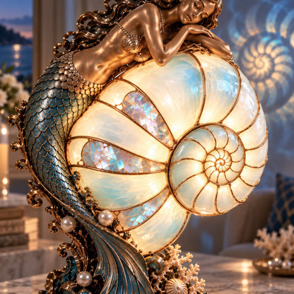 🔥Last Day 49% OFF🧜‍♀️ Moon-Tide Mermaid Nautilus Lamp