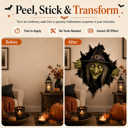 🔥 Last Day 50% OFF - 🎃Halloween Break-In 3D Wall Decals