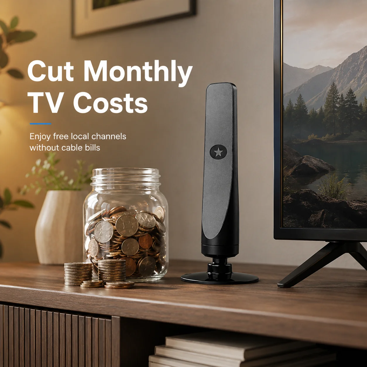 HD TV Antenna-No Subscription, Easy Setup