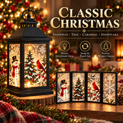 Interchangeable Crystal Lantern – Light-Up Holiday Décor