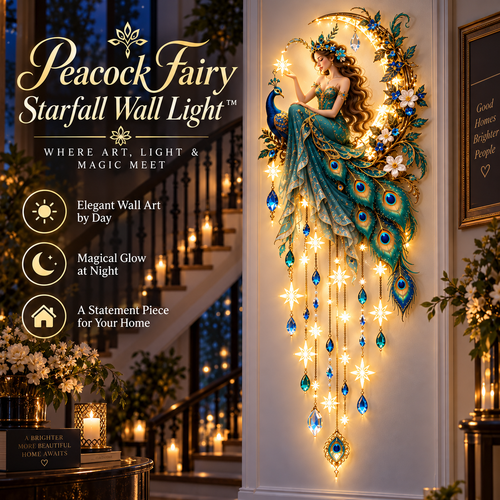 🔥 Last Day 50% OFF🦚 Peacock Fairy Starfall Wall Light