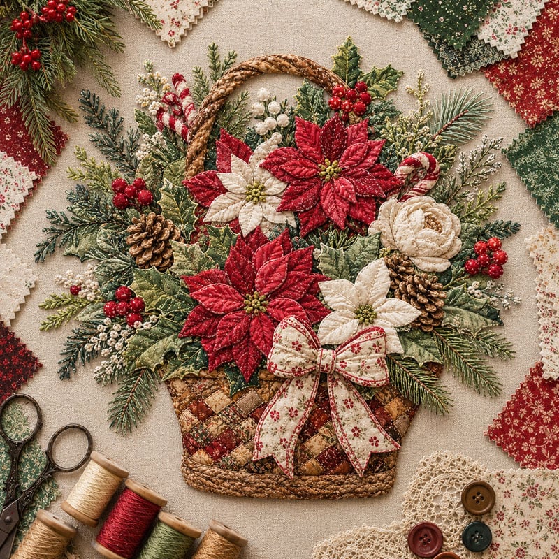 🔥LAST DAY 50% OFF - 🌸Floral Basket Patchwork DIY Kit | 3D Layered Fabric Flower Art Craft for Home Decor & Gifts