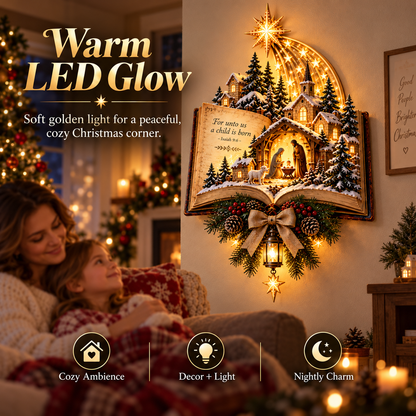✨Last Day 49% OFF✨✝️ A Story That Still Shines™ – Lighted Nativity Christmas Wall Decor✨🎄