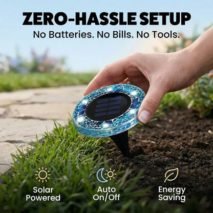 Hot Sale 60% OFF🛋️Solar Mosaic Lights – Waterproof LED Pathway Lights with Auto On/Off