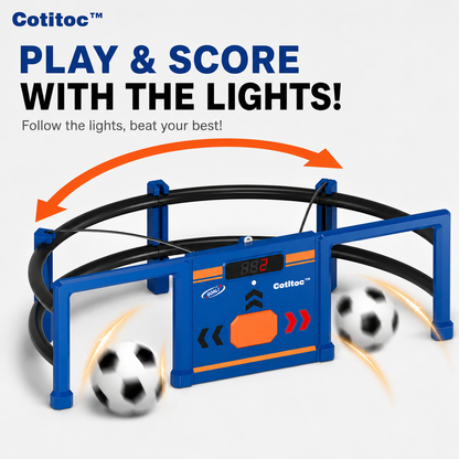 COTITOC™ Soccer Round-About Interactive Soccer Training Game with Auto Scoring, LED Lights & Projector – Indoor & Outdoor Soccer Toy for Kids