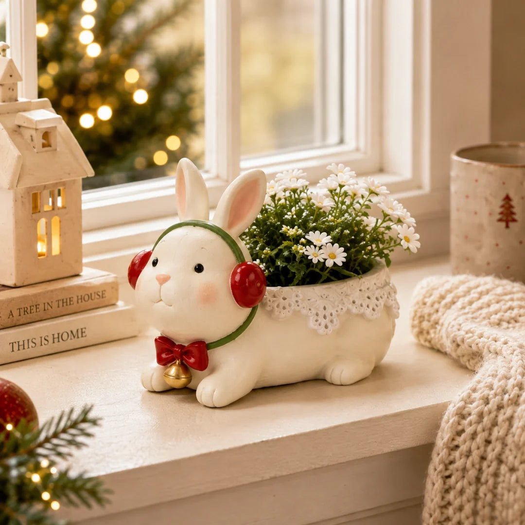 Christmas Bunny succulent planter