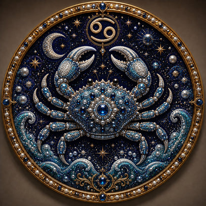 🔥HOT SALE 49% OFF – ✨ Premium 3D Pearl 12 Zodiac Signs Art Kit | Luxury Flocked Canvas with Scratch-Resistant Non-Fading Pearl Beads DIY Handmade Astrology Decor ♈🌙💎