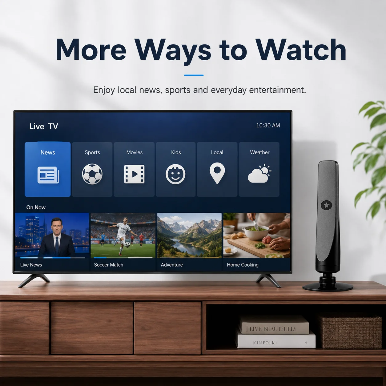 HD TV Antenna-No Subscription, Easy Setup