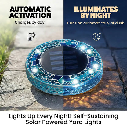 Hot Sale 60% OFF🛋️Solar Mosaic Lights – Waterproof LED Pathway Lights with Auto On/Off