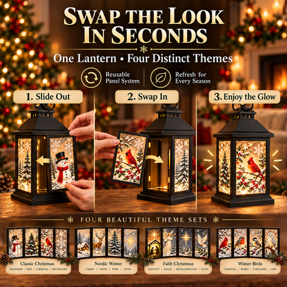 Interchangeable Crystal Lantern – Light-Up Holiday Décor