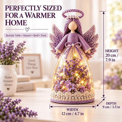 ⏳ Last Day 49% OFF – 👼 Blooming Guardian Angel Light | Floral LED Angel in Lavender, Rose & Sage ✨