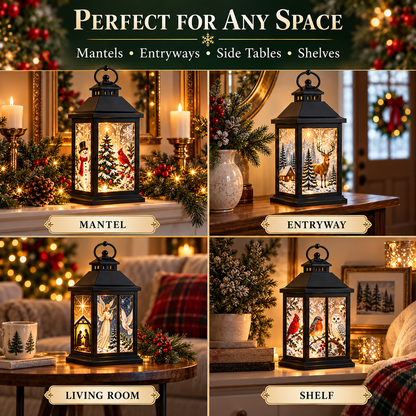 Interchangeable Crystal Lantern – Light-Up Holiday Décor