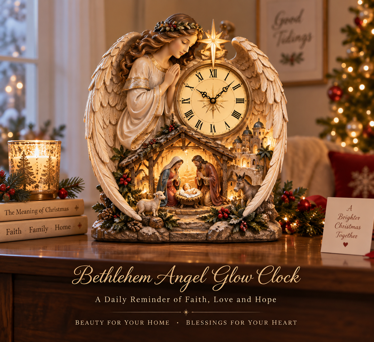 Bethlehem Nativity Angel Clock