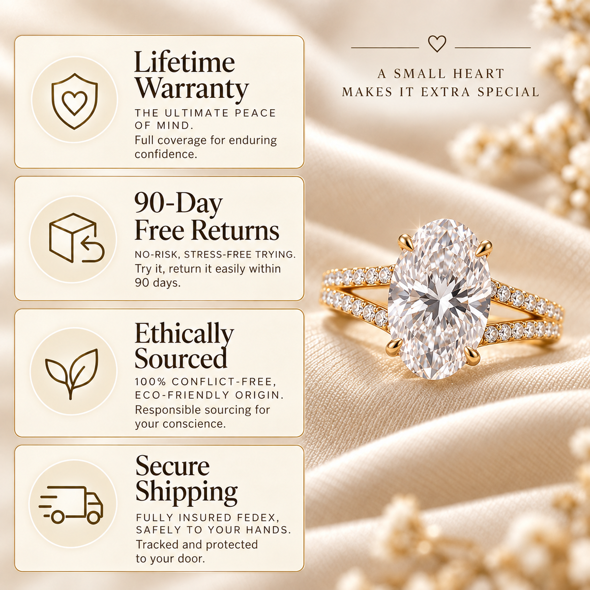 💍🔥 Last Day 90% OFF – Hidden Heart Oval Ring 💖 Two-Tone 14K Solid Gold