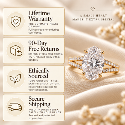 💍🔥 Last Day 90% OFF – Hidden Heart Oval Ring 💖 Two-Tone 14K Solid Gold