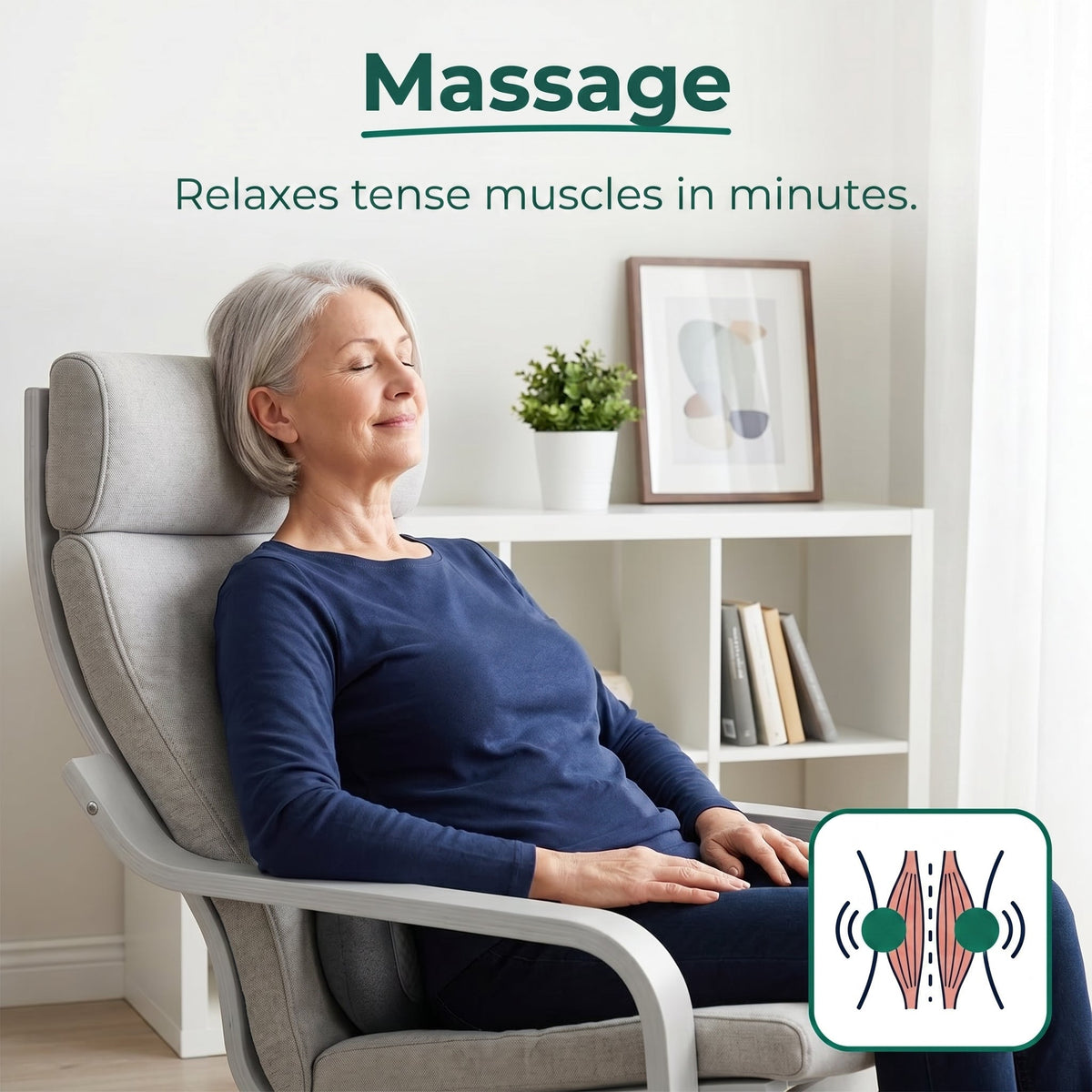 3-in-1 Electric Lumbar Heating Massage Pillow