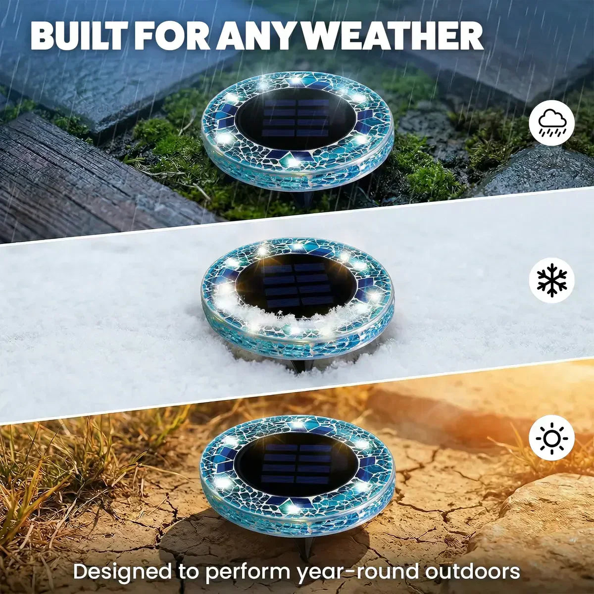 Hot Sale 60% OFF🛋️Solar Mosaic Lights – Waterproof LED Pathway Lights with Auto On/Off