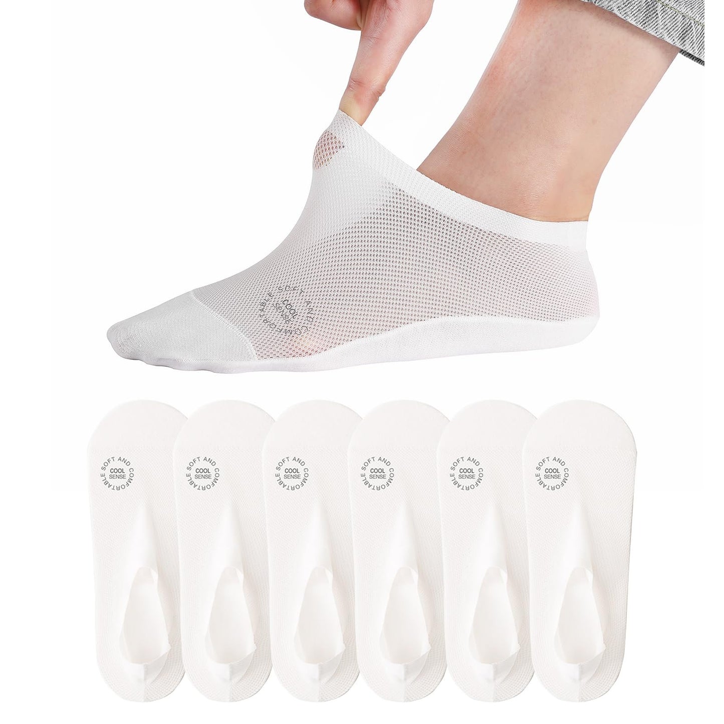 🔥HOT SALE🔥🔥 3-Pair Invisible Grip Socks Pack 🧦 – Breathable Low-Cut Anti-Slip Sweat-Absorbing Design