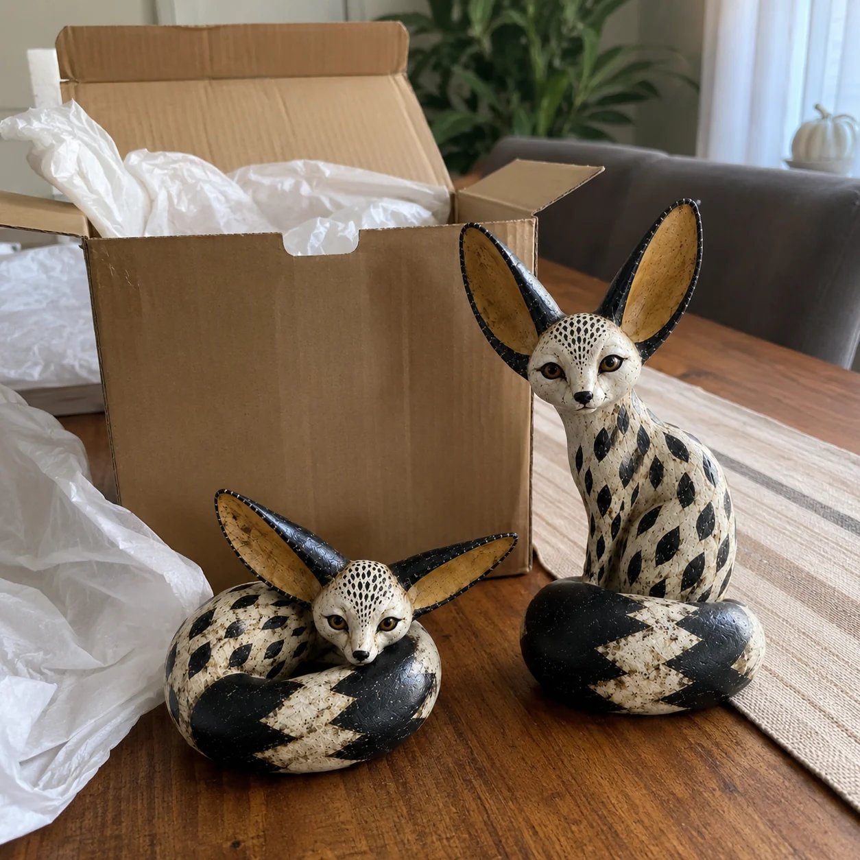 Vintage Fennec Fox Sculpture